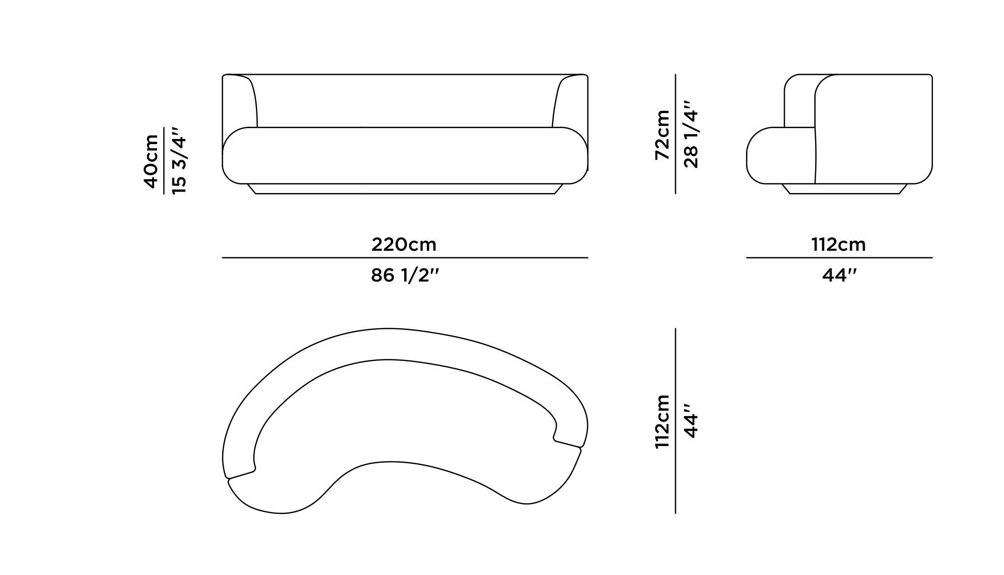 Изогнутый диван из ткани Greenapple Близнецы ARCH-00128236 - Вид №12