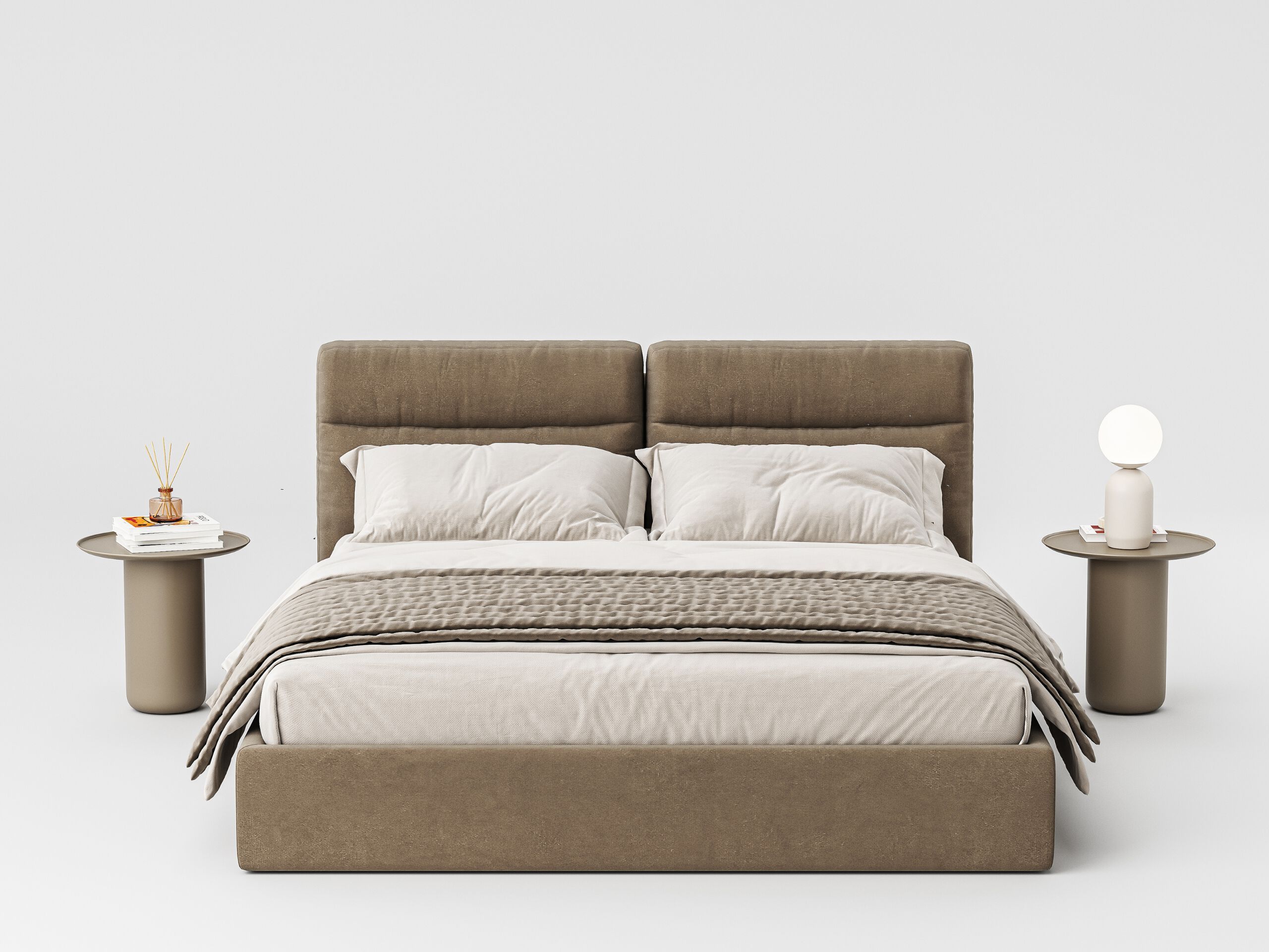 Двуспальная кровать с мягким изголовьем Woodsoft VANCOUVER ARCH-00078784 - Вид №1