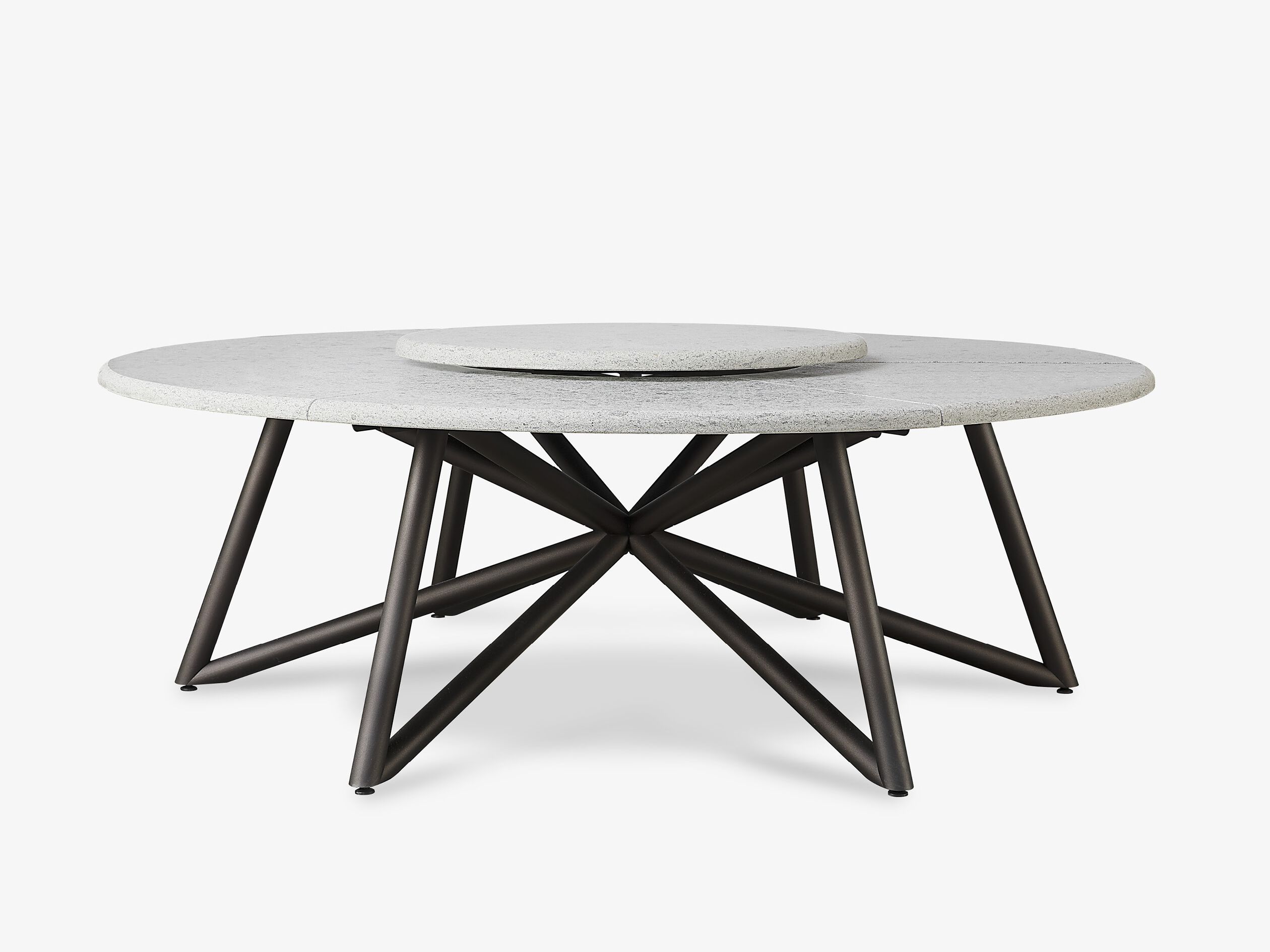 Круглый садовый стол из пеперино с ленивой Сьюзен VELTHA® Hermu ARCH-00065869