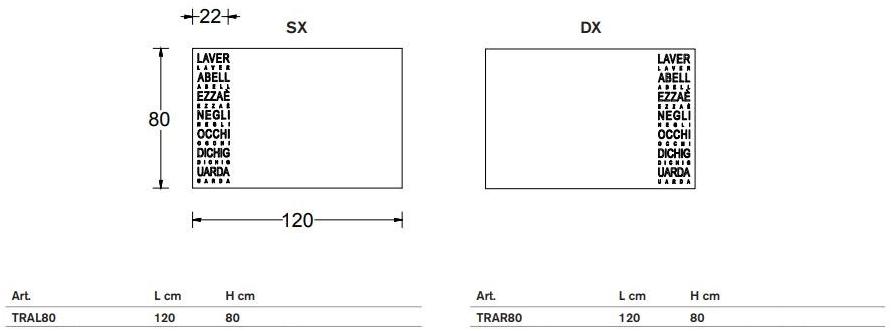 ARTELINEA Прямоугольное зеркало со встроенной подсветкой для ванной  Tra / trc  - Вид №2