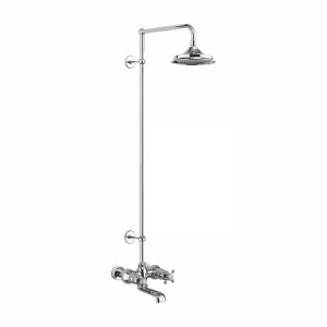 Душевая стойка c внешним термостатом, настенный BT2WS c душевой насадкой 12'' Tay Burlington T2WS, V60/ARCV60 CHR, V22/ARCV22 CHR