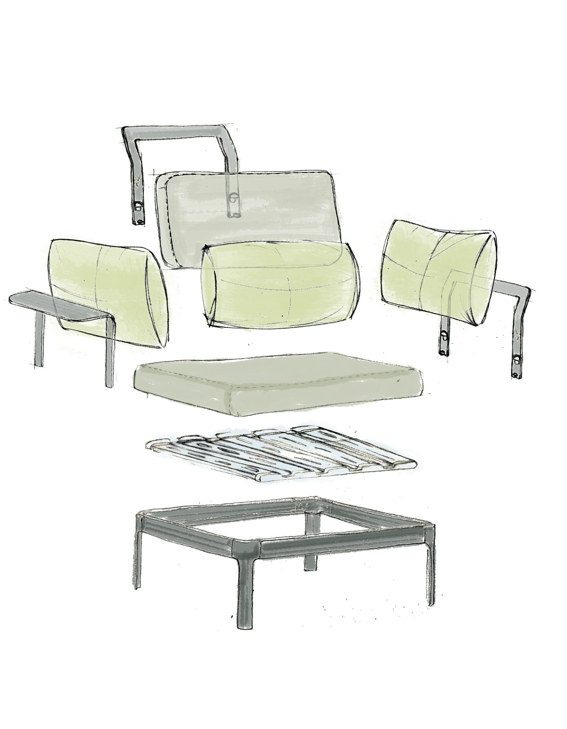 Съемное садовое кресло из ткани isOnAir Bertoncini ARCH-00023054 - Вид №7