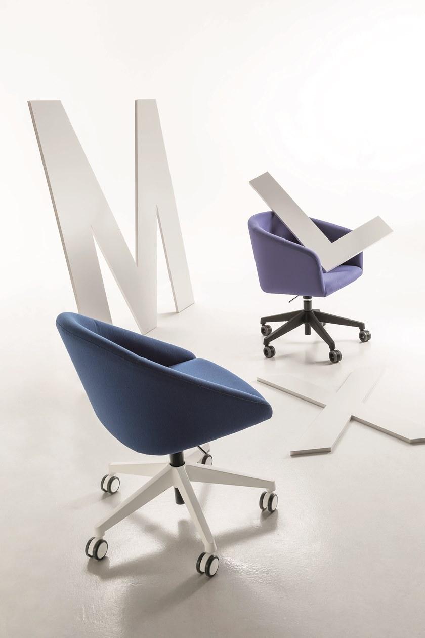 Luxy Стул из ткани с подлокотниками на колесиках Bloom 4blfn52, 4blfb54, 4blfc56 - Вид №2