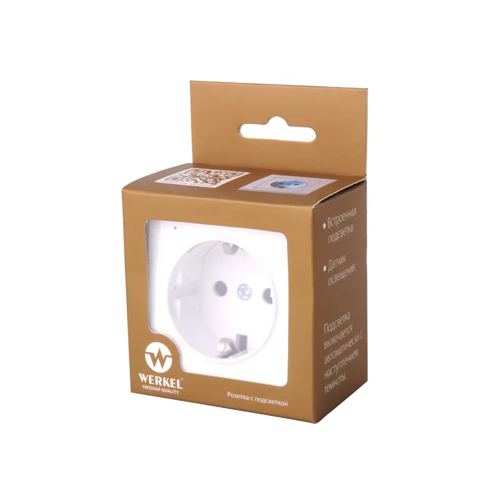 Розетка Werkel с подсветкой цвет белый Встраиваемые механизмы STLM-2047174 - Вид №3