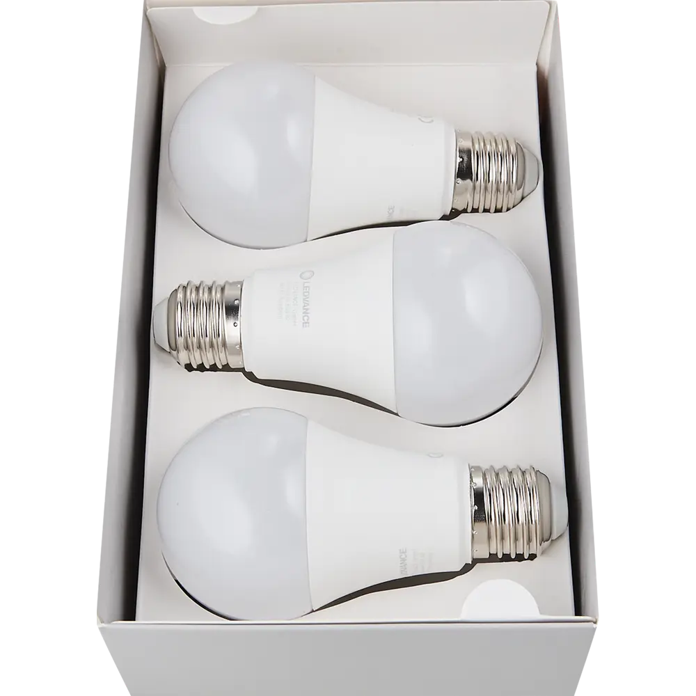 Набор умных ламп светодиодных Wi-Fi Osram Smart Plus E27 220-240 В 9.5 Вт груша матовая 1055 лм теплый белый свет 3 шт LEDVANCE STLM-2077599 - Вид №3