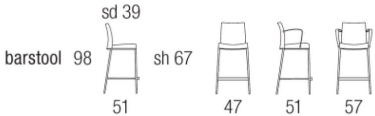 JORI Высокий табурет с подлокотниками со спинкой Perla sun-id-1370948 - Вид №2