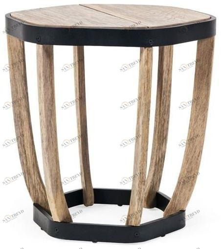 Ethimo Круглый садовый столик из тика Swing Swtb05