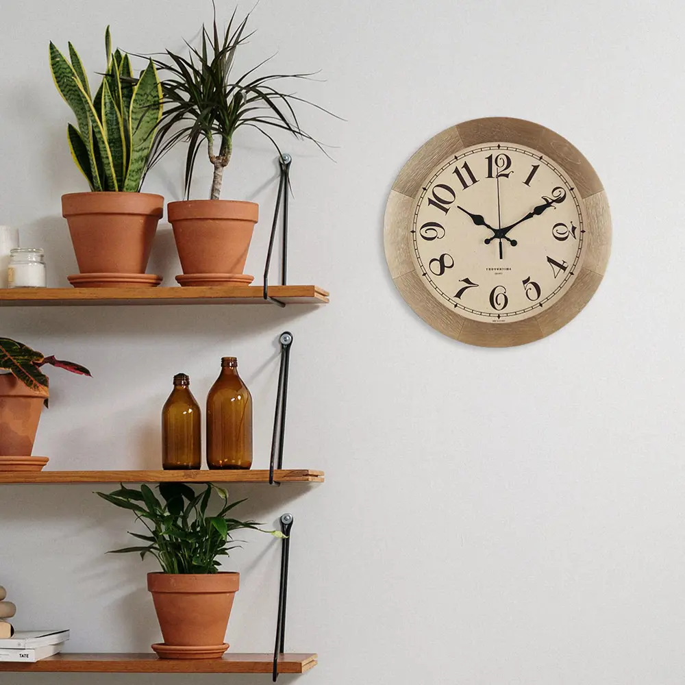 Часы настенные Шарм дерево d30 см цвет коричневый TROYKATIME HARVESTING STLM-2076579 - Вид №5