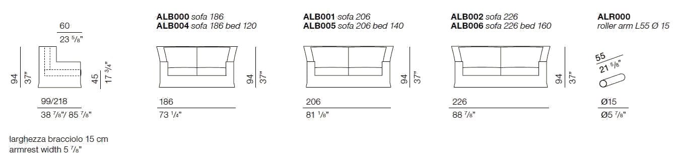 Ткань раскладной диван-кровать BODEMA ALBERTONE ARCH-00095440 - Вид №6