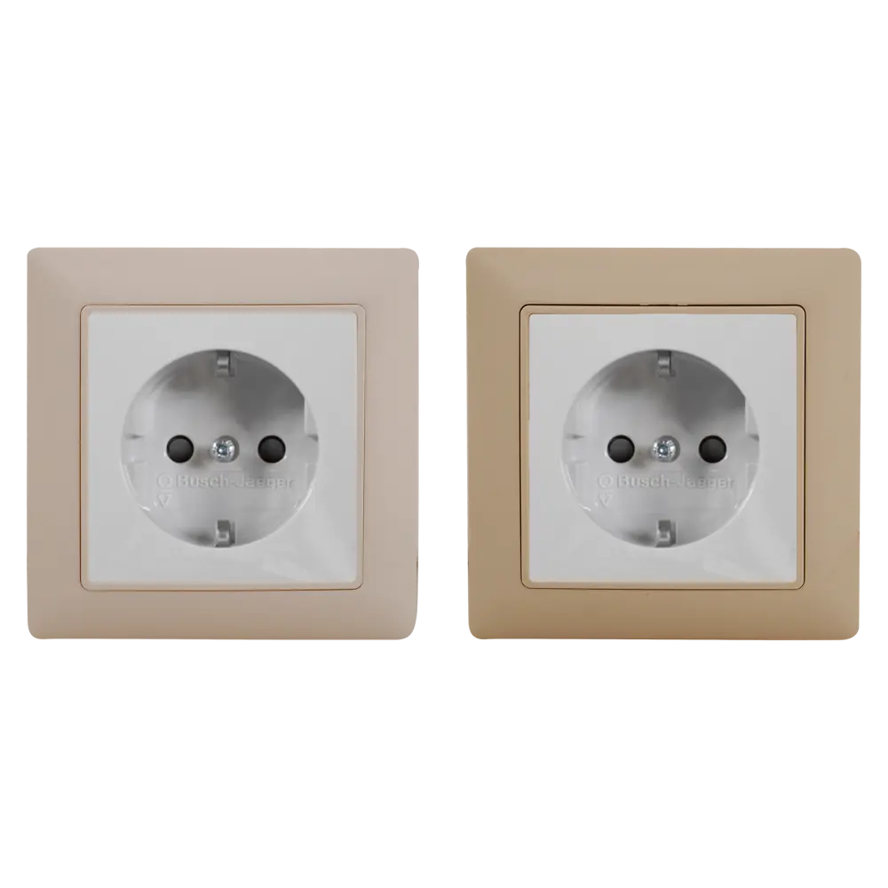 Розетка встраиваемая ABB Basic 55 с заземлением, со шторками, цвет бежевый STLM-2166859 - Вид №1