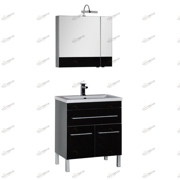 Комплект мебели Aquanet Верона 75 черный (напольный 1 ящик 2 дверцы) 00182947