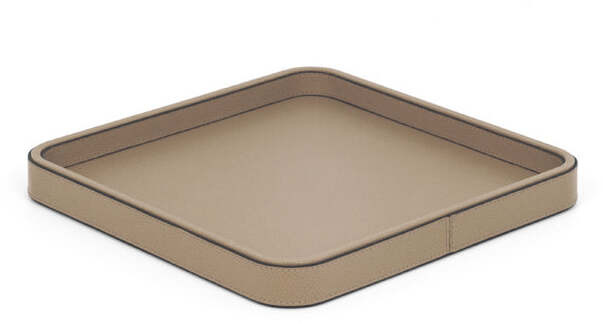Квадратный поднос Джейн - 45x45 см / зернистая кожа_черный