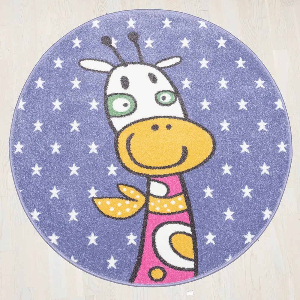 Ковер полипропилен Playground 75LVL R ø100 см цвет фиолетовый Tarkett STLM-2118401