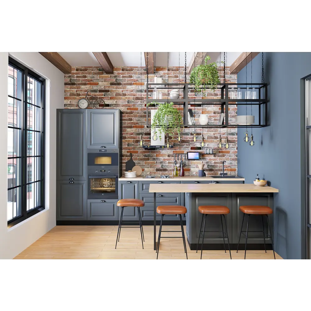 Фасад для кухонного шкафа Мегион 44.7x102.1 см Delinia ID МДФ цвет тёмно-серый STLM-2087172 - Вид №6