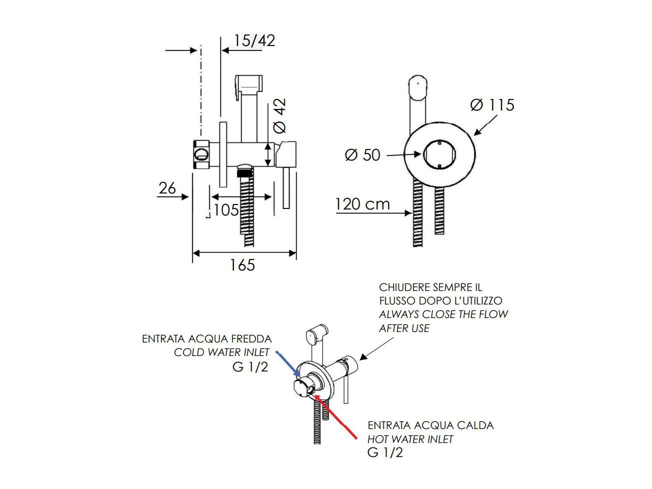 Однорычажный смеситель для душа с ручным душем Rubinetterie Mariani Next ARCH-00130933 - Вид №1