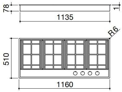 Газовая плита из нержавеющей стали Lab evolution 1ple3d Santreyd - Вид №6