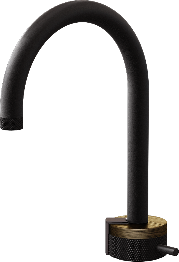 E-11502-R1VBB-L2OX-BK Однорычажный прогрессивный смеситель для раковины - излив 16см GRAFF MOD+