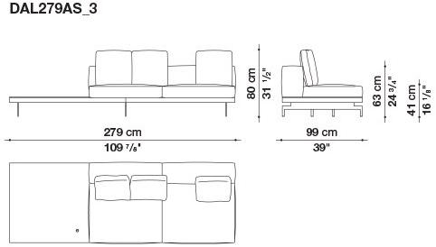 B&B Italia 3-х местный тканевый диван с шезлонгом Dock sun-id-1355318 - Вид №186