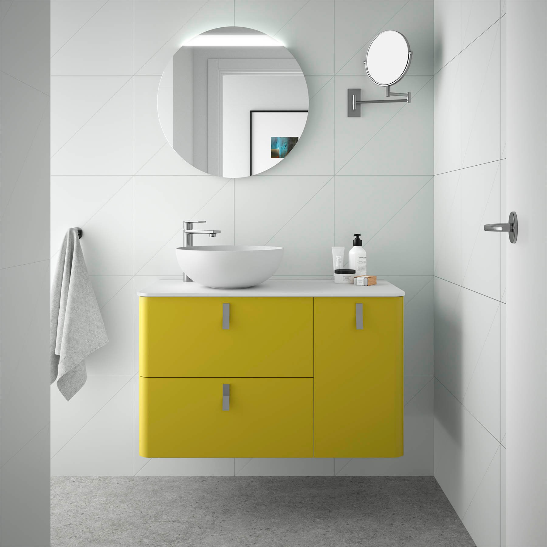 24645 SALGAR Мебель для умывальника UNIIQ 1200 правая VERDE ÁCIDO Verde ácido 