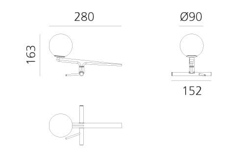 Латунь и выдувное стекло настольная лампа Artemide Yanzi ARCH-00117184 - Вид №4