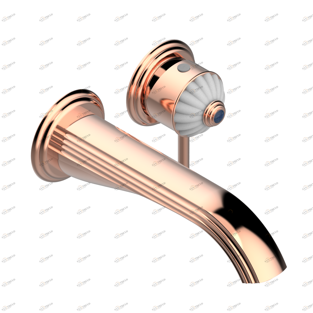 A8S-6541B Trim only for Built-in basin mixer with spout (two x 1/2'' inlets and one 1/2'' outlet), without waste Thg-paris Vogue с лазуритом Розовое золото A8S 6541B CAT.F