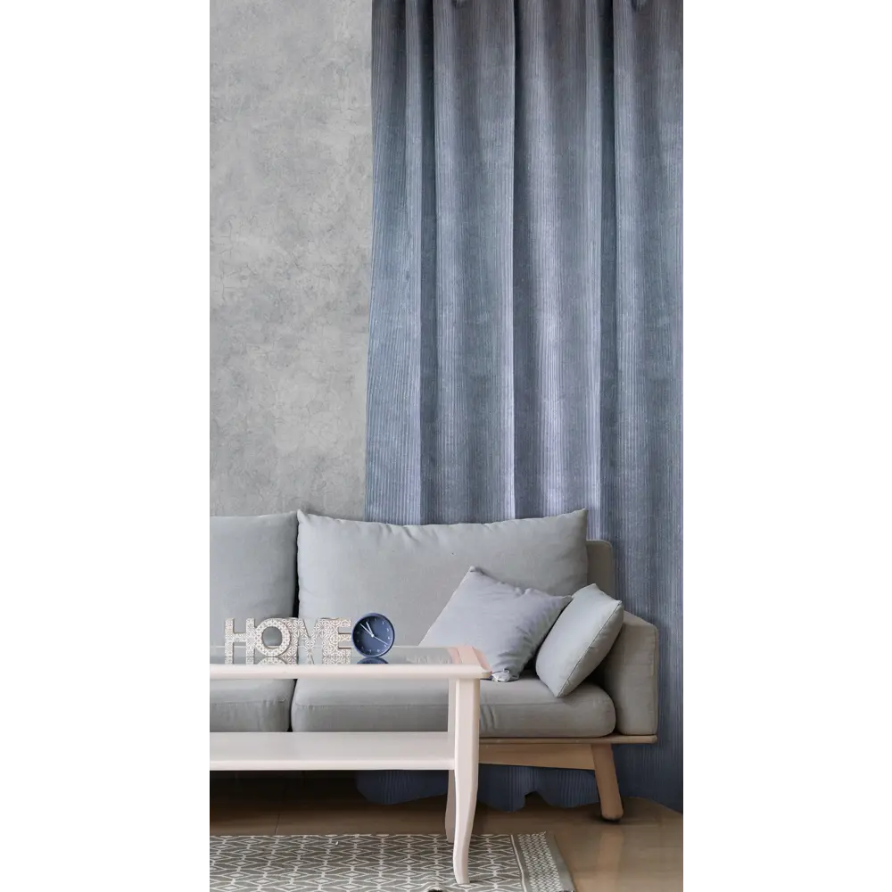 Штора на ленте вельвет 140x260 см цвет серый SEASONS STLM-2061682 - Вид №5