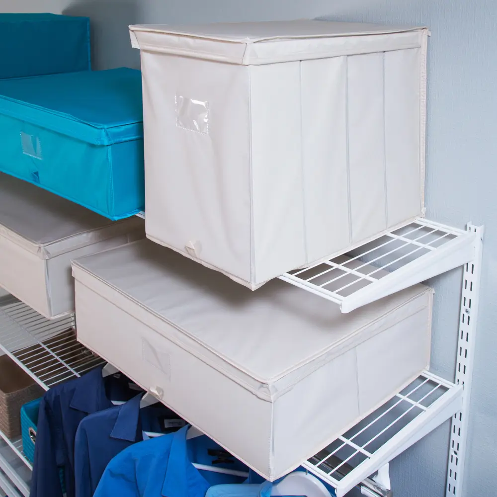 Короб Spaceo с крышкой 27х36x44 см нетканный материал цвет бежевый STLM-2074341 - Вид №4