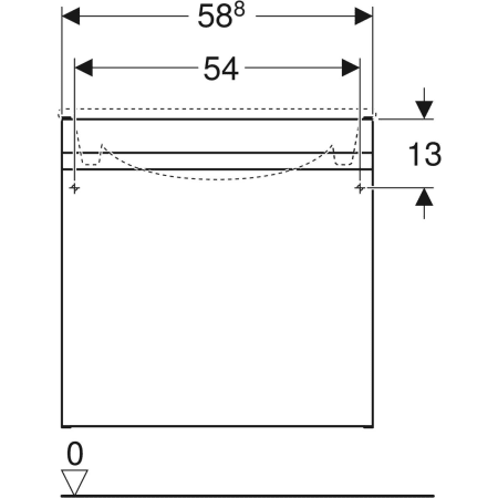 869561000 Шкафчик для встраиваемой раковины Geberit Renova Plan, с одним выдвижным и одним внутренним выдвижным ящиком Geberit  - Вид №29
