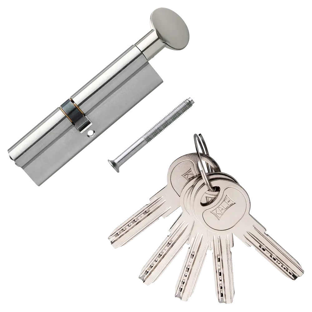 Цилиндр Kale 164SM-110-C-NP, 45х55 мм, ключ/вертушка, цвет никель 82394805 STLM-2078035  - Вид №1