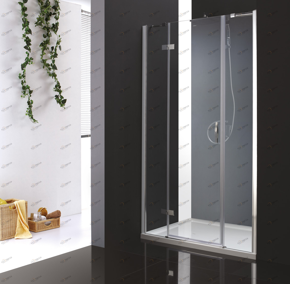 Душевая дверь в нишу CEZARES BERGAMO-W-B-13-30+60/30-P-Cr-L
