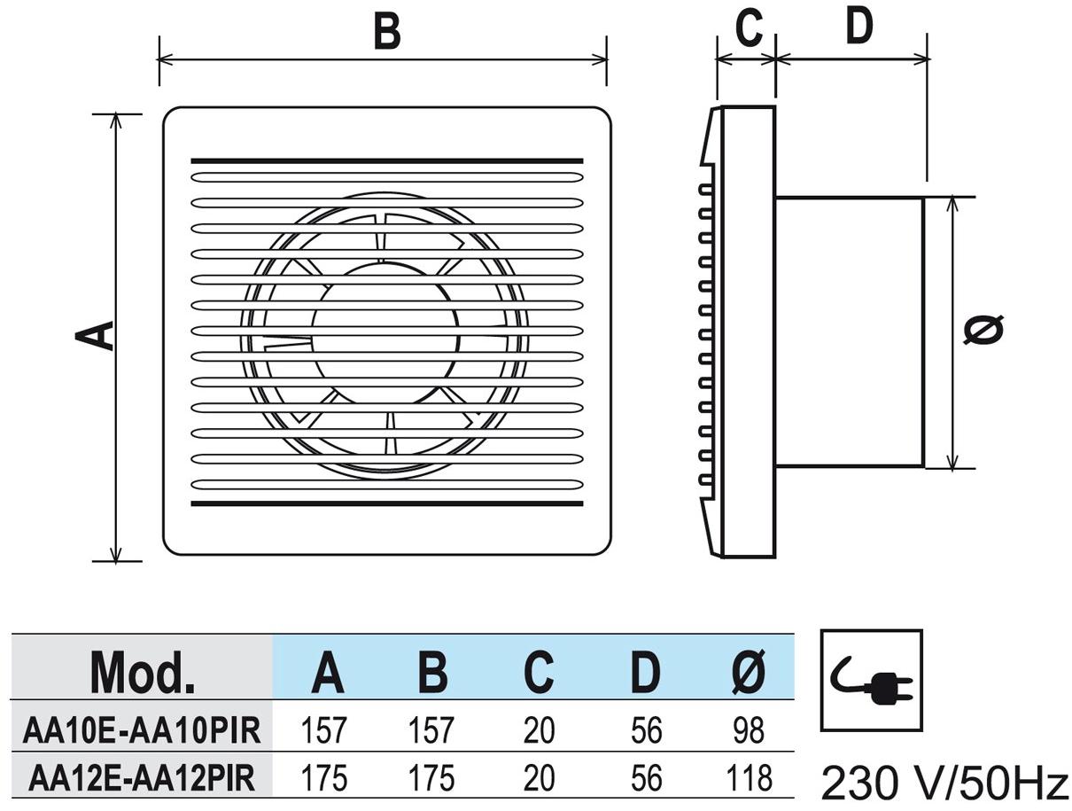 First Corporation Осевой настенный вентилятор с инфракрасным управлением La ventilazione Aa12pir - Вид №2