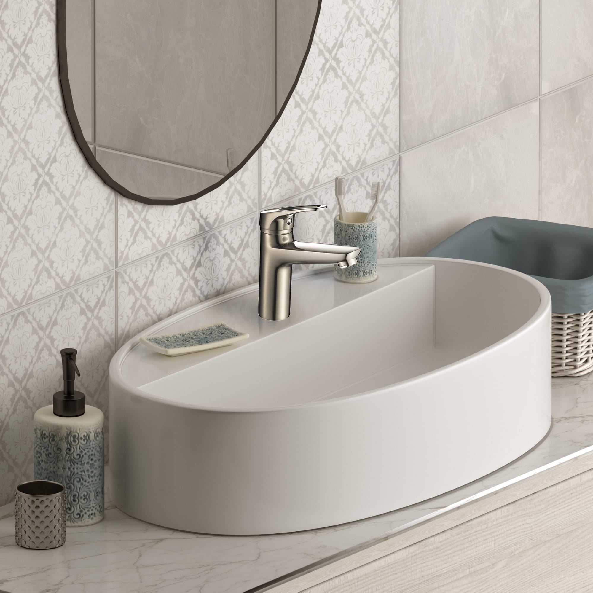 82152322 Смеситель для раковины Culto Silk однорычажный цвет хром Santreyd  - Вид №5