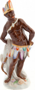 10616804 Meissen Фигурка 17см "Мавр" (И.-И.Кендлер, 1759 г.)(пара к 67040) Фарфор