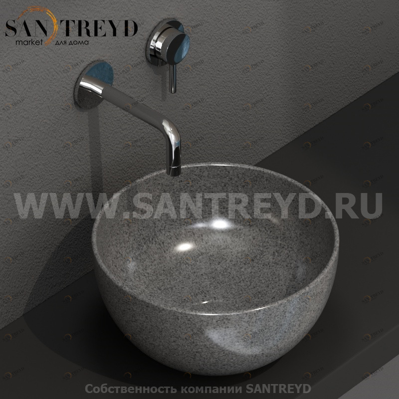 B6T30PG Накладная раковина на столешницу  круглая Ceramica Globo T-EDGE