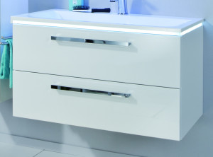 WUA3390E7(769/169) Puris Star Line, тумба (2 ящика) под раковину на 1 смеситель 900 мм, цвет серый структурный