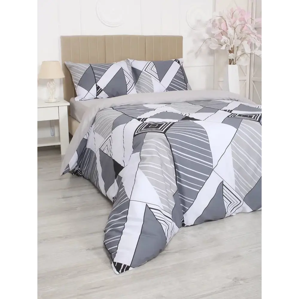 Комплект постельного белья Pencil сатин черно-белый Santreyd STLM-2142538 - Вид №1