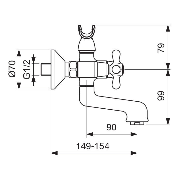 BA355AA Смеситель для ванны/душа VIDIMA RETRO - Вид №1
