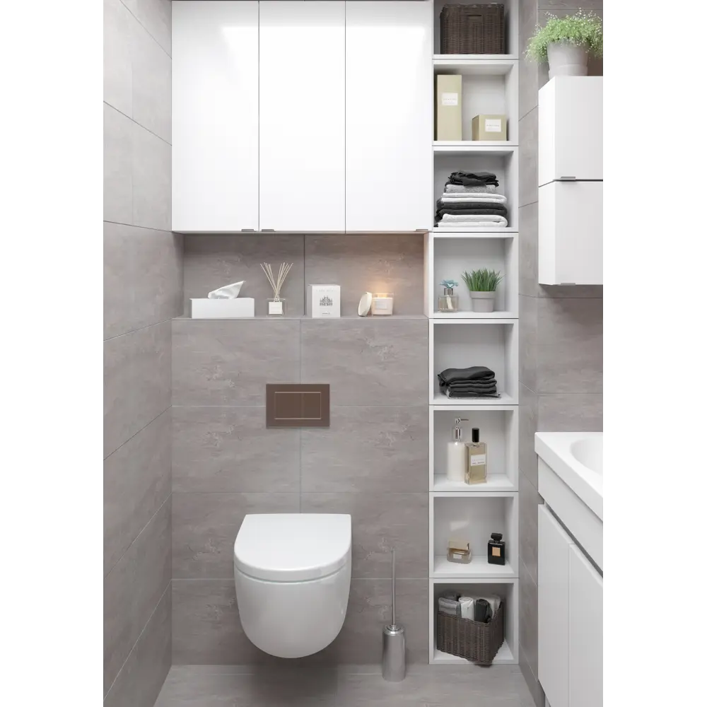 Каркас шкафа подвесного Sensea Смарт 20х30х25 см цвет белый STLM-2181859 - Вид №3