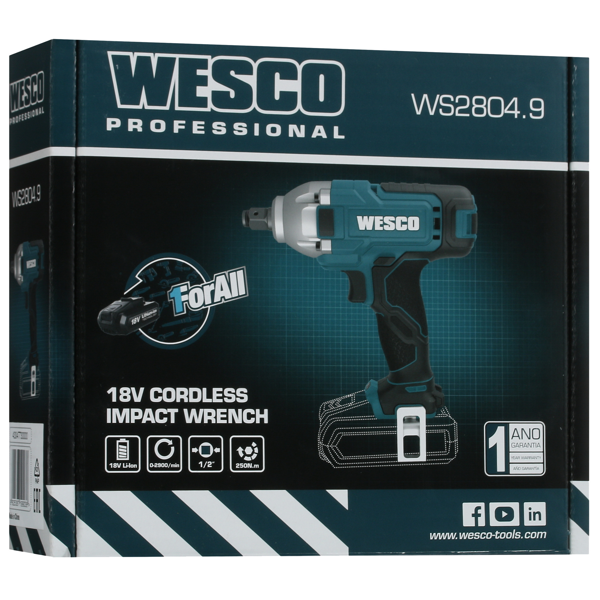 Гайковерт Wesco WS2804.9 1ForAll 18V  , Без ЗУ, Без АКБ 5411549 STDN-0118157 - Вид №6