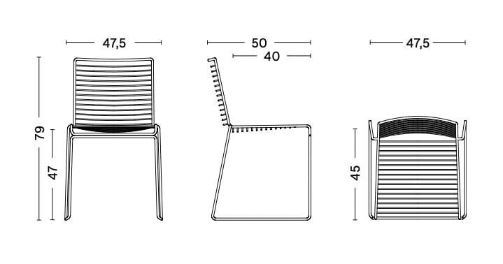 Штабелируемый стальной стул с порошковым покрытием Hay Hee ARCH-00149969 - Вид №17