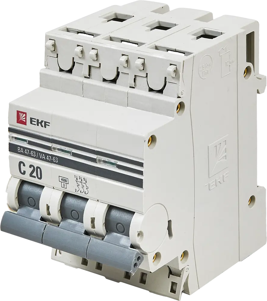 Автоматический выключатель EKF ВА47-63 для защиты электросетей 82421305