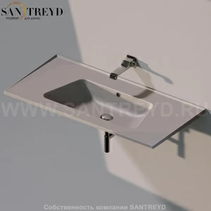 BM105L1019 Подвесная раковина настенная прямоугольная Ceramica Flaminia Bloom серая