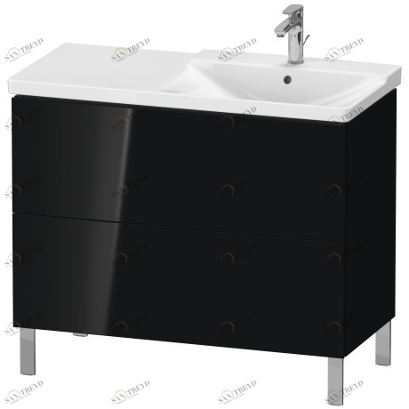 LC660204040 L-Cube Тумбочка напольная Черный глянцевый лак Duravit
