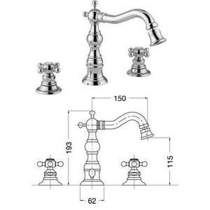 Смеситель для биде на 3 отверстия хром Arcadia BN.ARC-8325CR