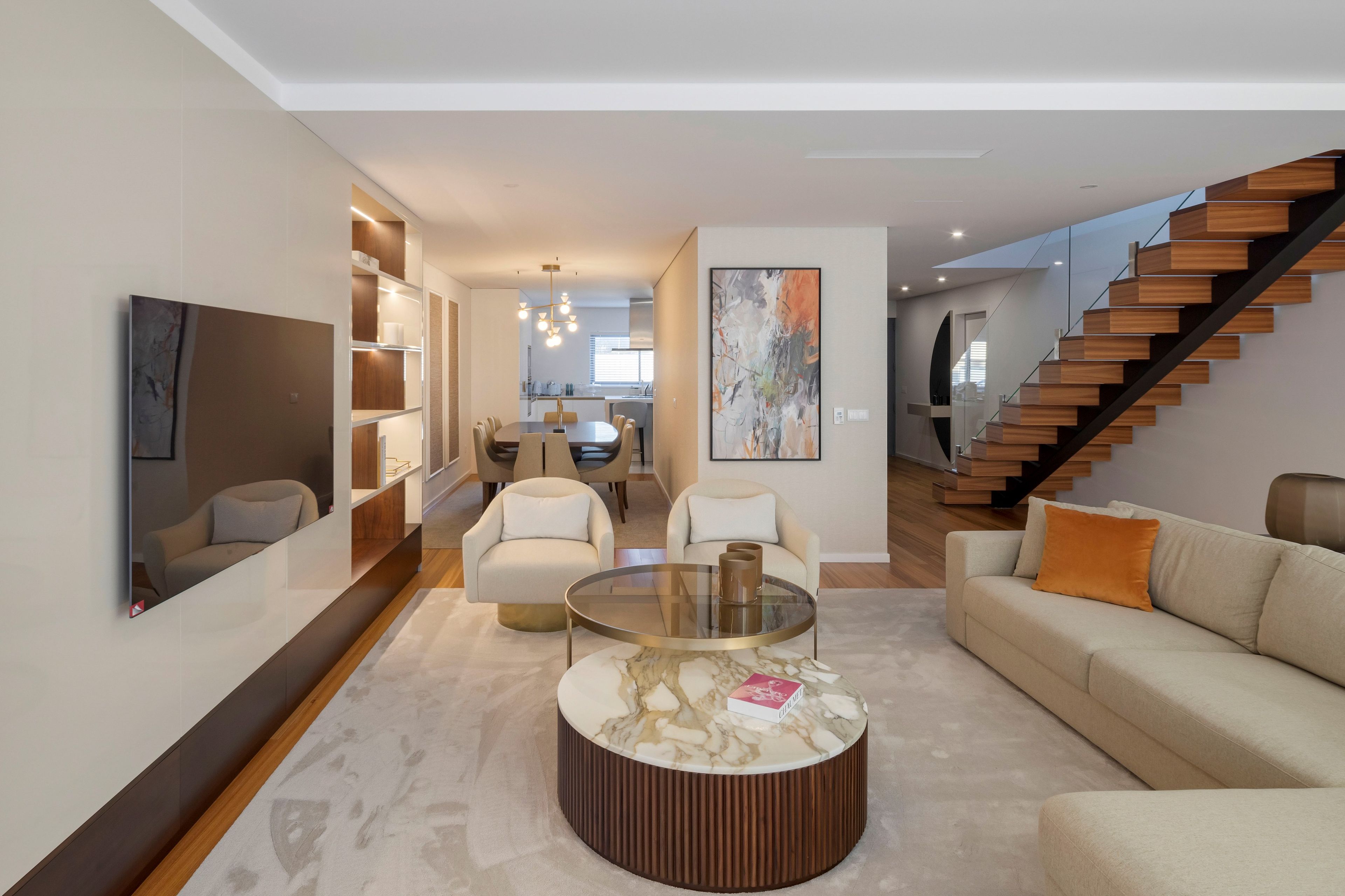 Деревянный круглый низкий журнальный столик Stylish Club медь ARCH-00061345 - Вид №4