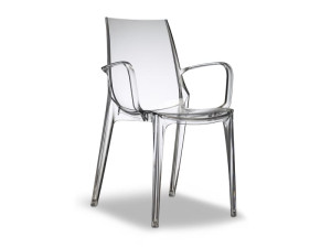 Штабелируемый стул из поликарбоната с подлокотниками