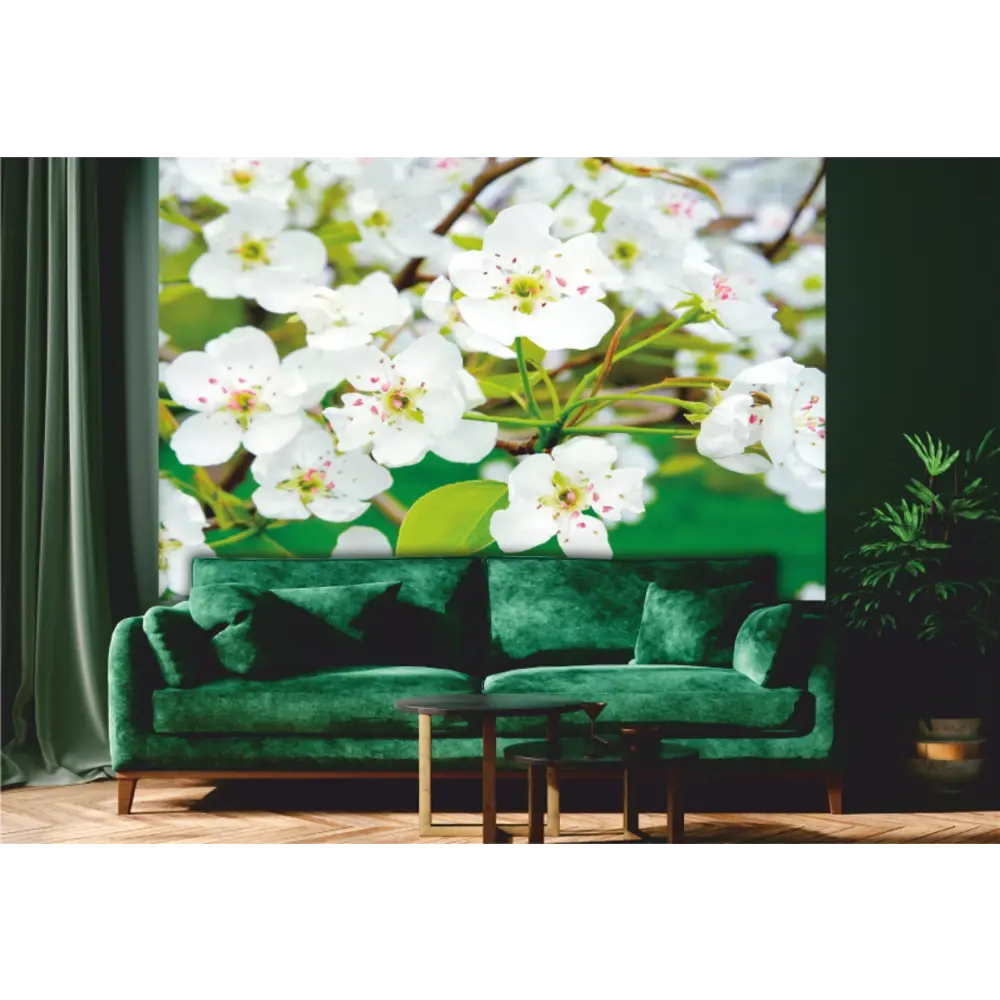 Фотообои Белоснежная яблоня бумажные, 210x200 см Симфония STLM-2200471 - Вид №2
