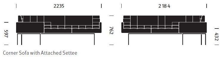 Herman Miller 2-местный тканевый диван Tuxedo sun-id-1440861 - Вид №4