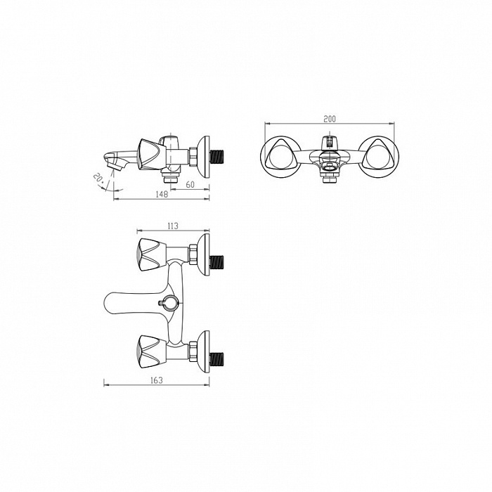 SARSBС0M02 Milardo Sardinia Смеситель для ванны с коротким изливом Sardinia Россия - Вид №8