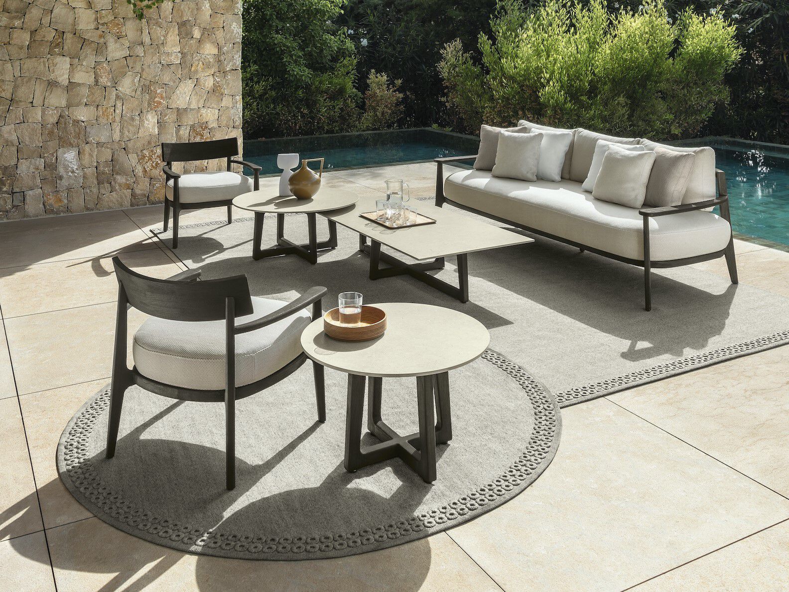 Круглый стол из розового дерева и керамогранита Talenti Ever ARCH-00061239 - Вид №2